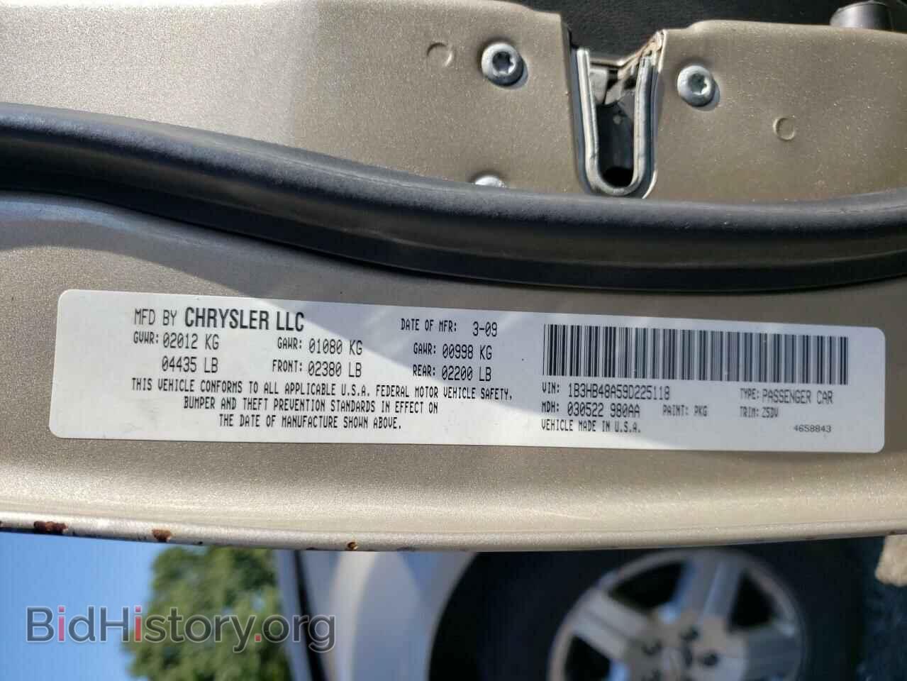 2009 DODGE CALIBER - VIN: 1B3HB48A59D225118 - Фото 10
