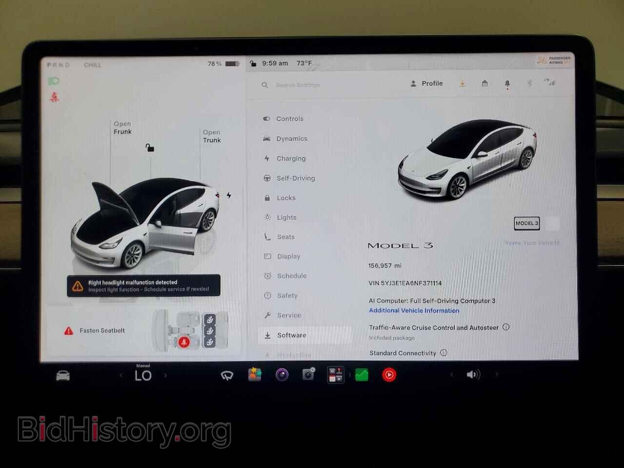 2022 TESLA MODEL 3 - VIN: 5YJ3E1EA6NF371114 - Photo 9
