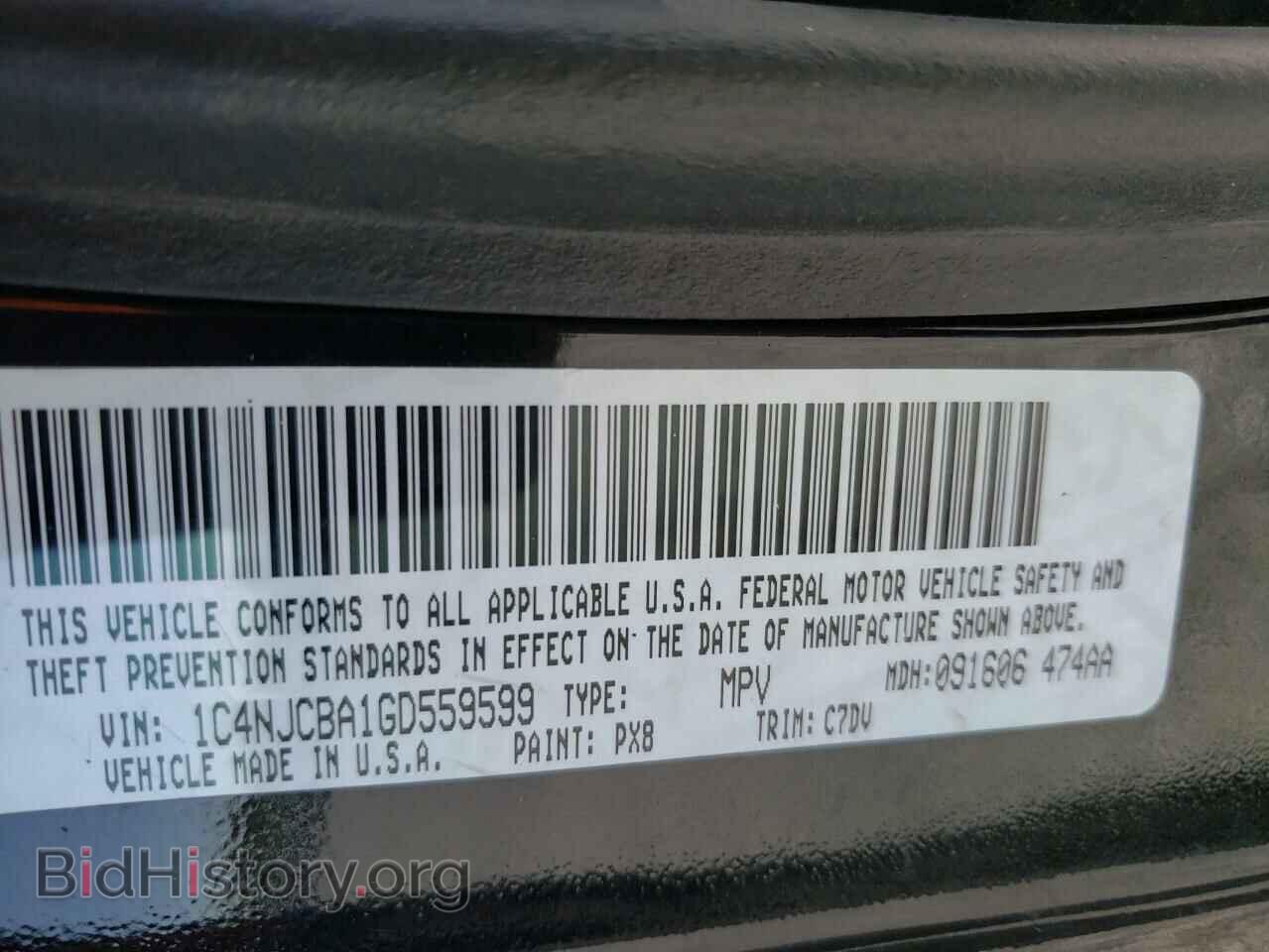 2016 JEEP COMPASS - VIN: 1C4NJCBA1GD559599 - Фото 10