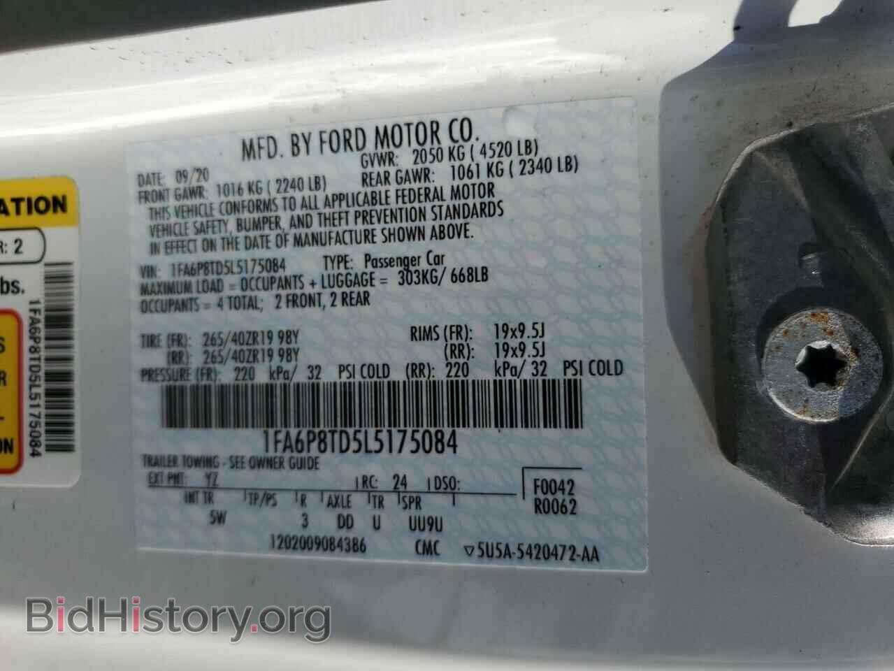 2020 FORD MUSTANG - VIN: 1FA6P8TD5L5175084 - Фото 10
