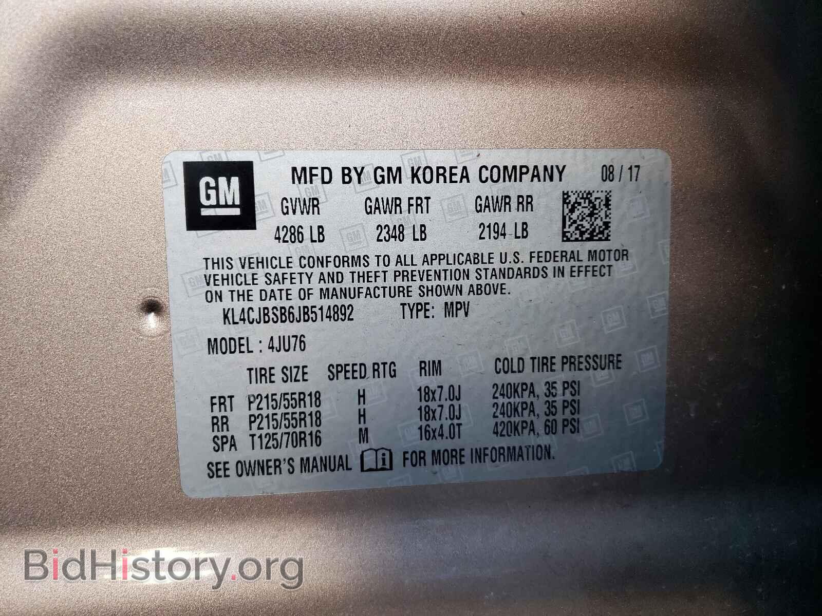 2018 BUICK ENCORE - VIN: KL4CJBSB6JB514892 - Photo 10