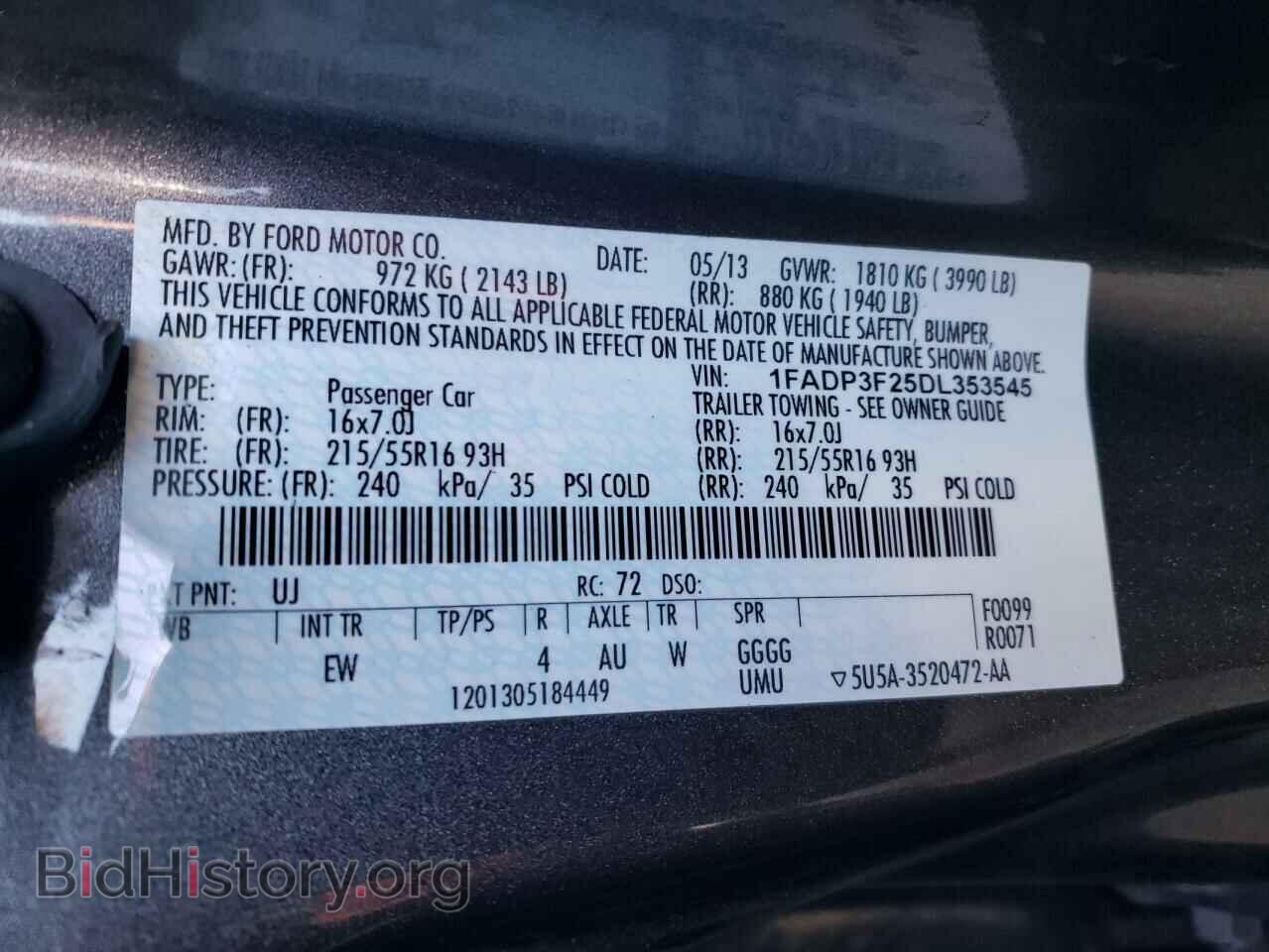 2013 FORD FOCUS - VIN: 1FADP3F25DL353545 - Фото 10