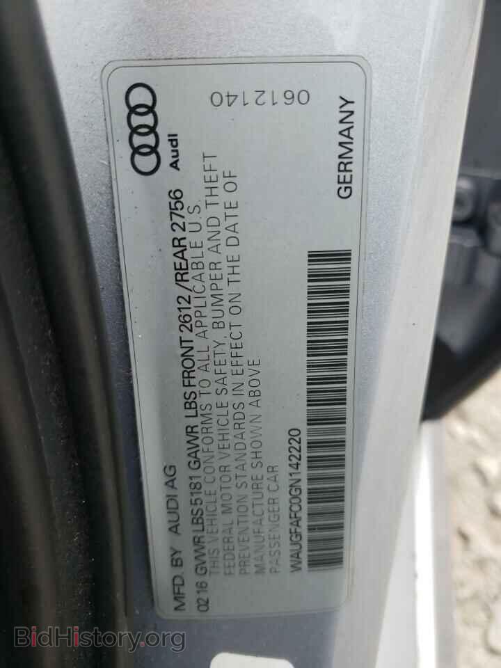 2016 AUDI A6 - VIN: WAUGFAFC0GN142220 - Фото 10