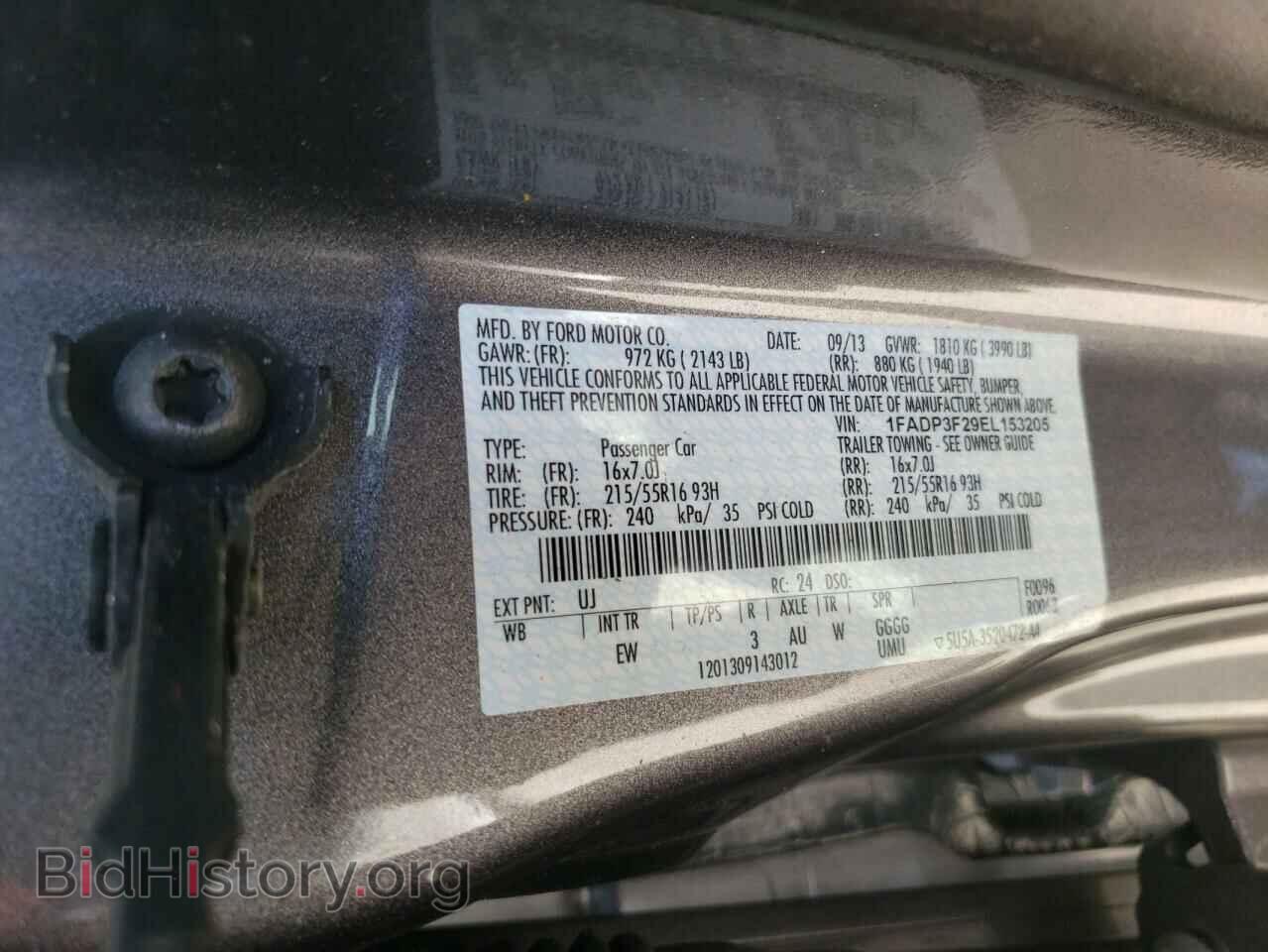 2014 FORD FOCUS - VIN: 1FADP3F29EL153205 - Фото 10