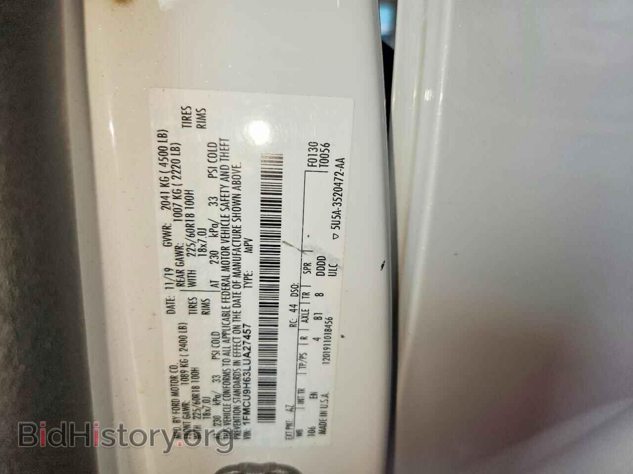 2020 FORD ESCAPE - VIN: 1FMCU9H63LUA27457 - Photo 13
