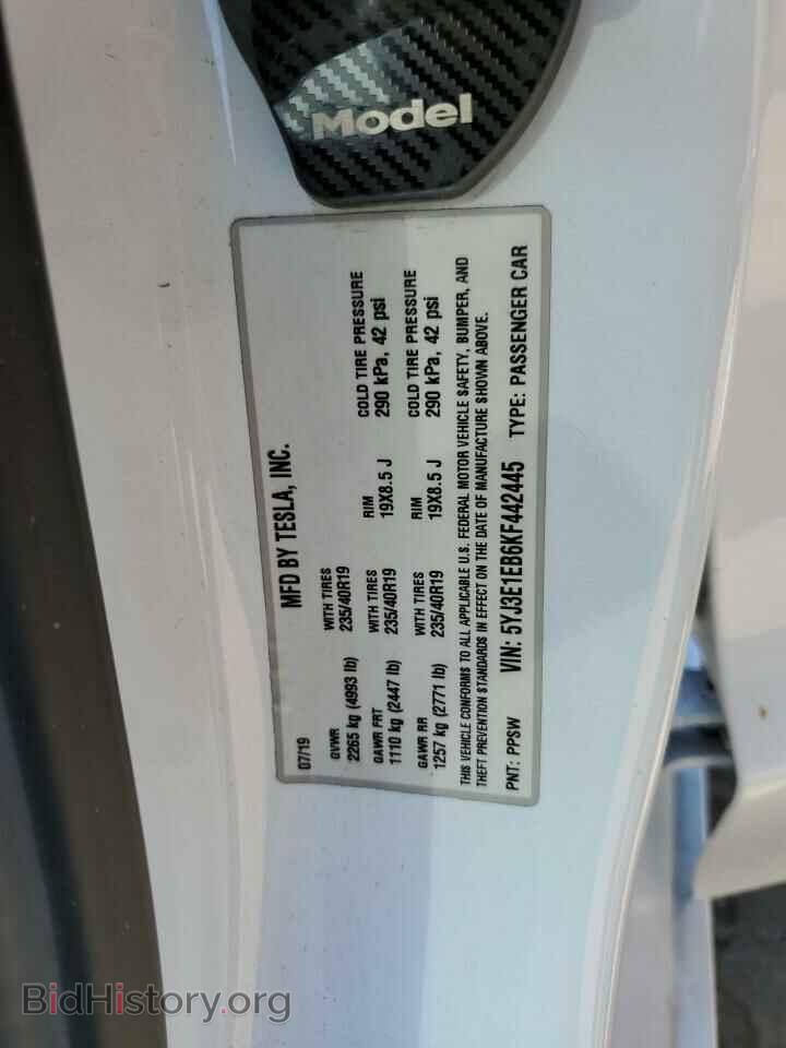 2019 TESLA MODEL 3 - VIN: 5YJ3E1EB6KF442445 - Photo 12