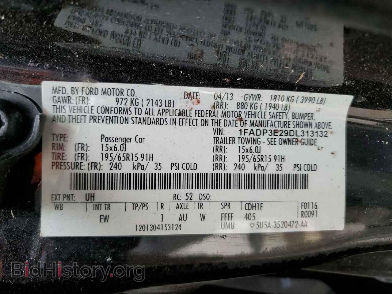 2013 FORD FOCUS - VIN: 1FADP3E29DL313132 - Фото 10