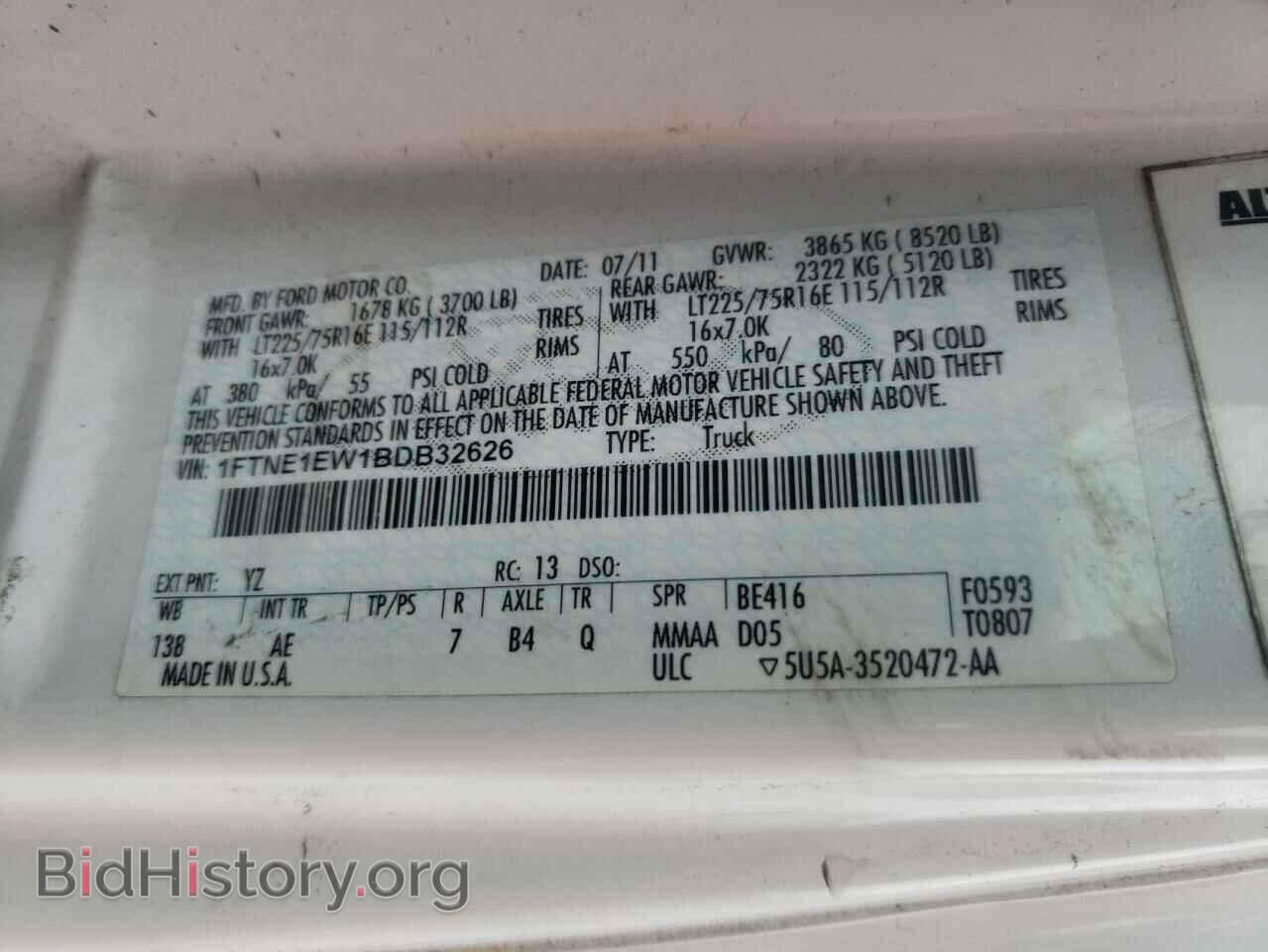 2011 FORD ECONOLINE - VIN: 1FTNE1EW1BDB32626 - Photo 10