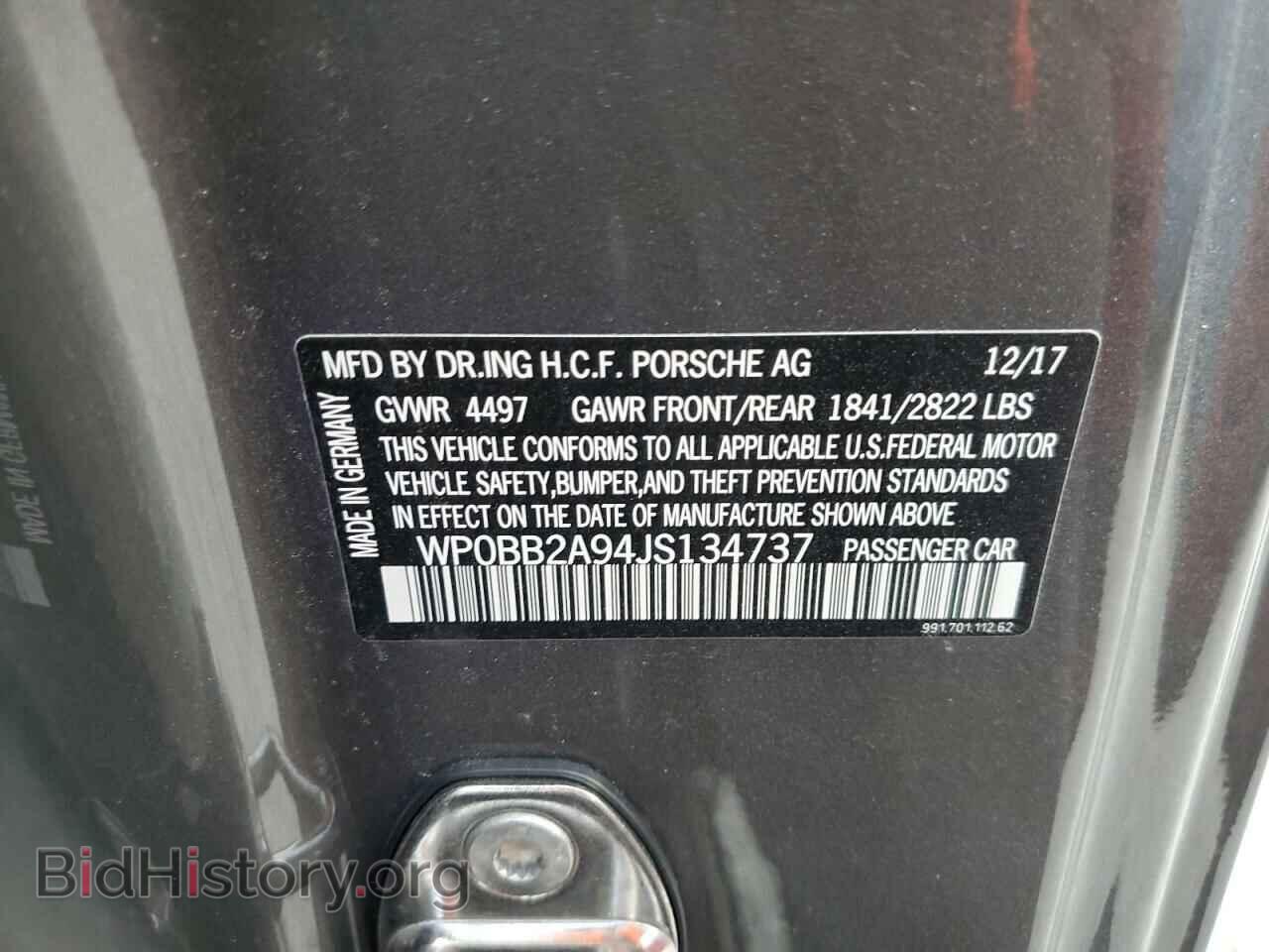 2018 PORSCHE 911 - VIN: WP0BB2A94JS134737 - Фото 10
