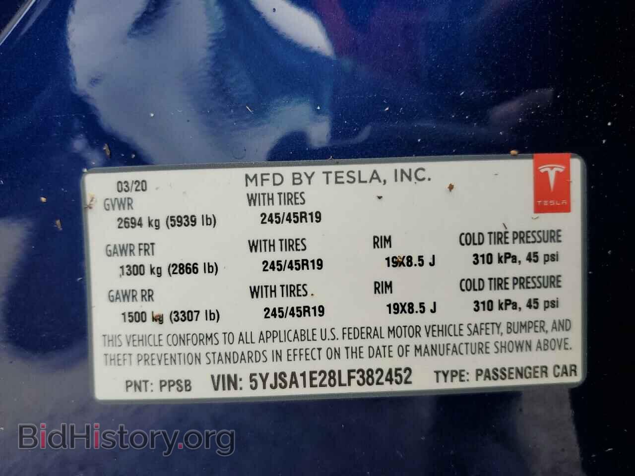 2020 TESLA MODEL S - VIN: 5YJSA1E28LF382452 - Photo 10