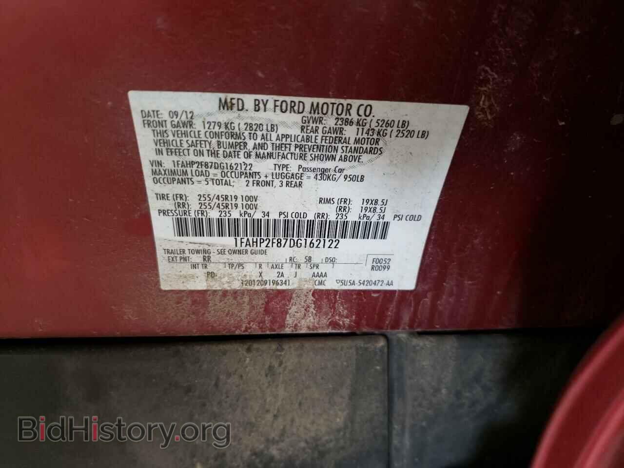 2013 FORD TAURUS - VIN: 1FAHP2F87DG162122 - Photo 12