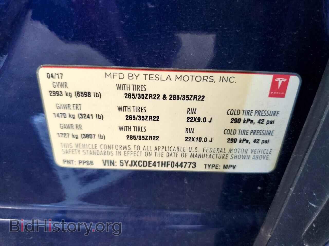 2017 TESLA MODEL X - VIN: 5YJXCDE41HF044773 - Photo 14