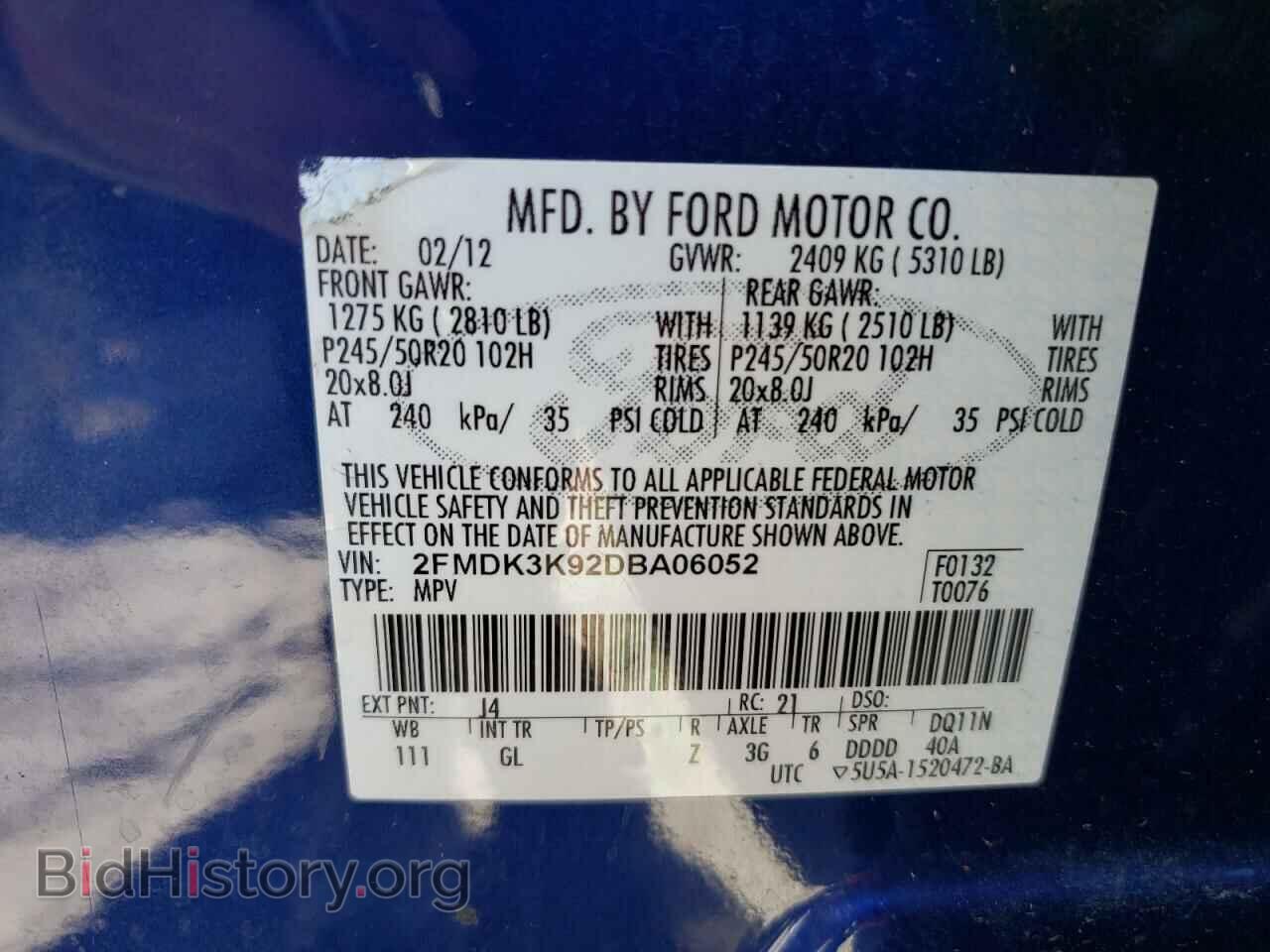 2013 FORD EDGE - VIN: 2FMDK3K92DBA06052 - Photo 10