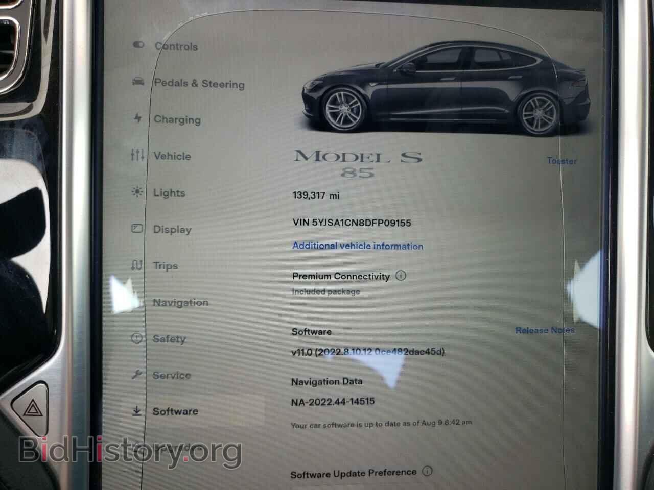 2013 TESLA MODEL S - VIN: 5YJSA1CN8DFP09155 - Фото 9