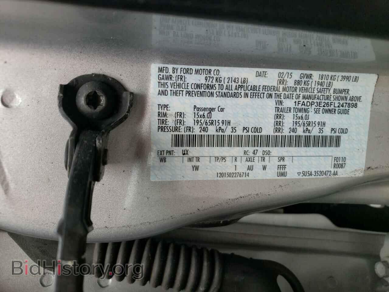 2015 FORD FOCUS - VIN: 1FADP3E26FL247898 - Фото 10