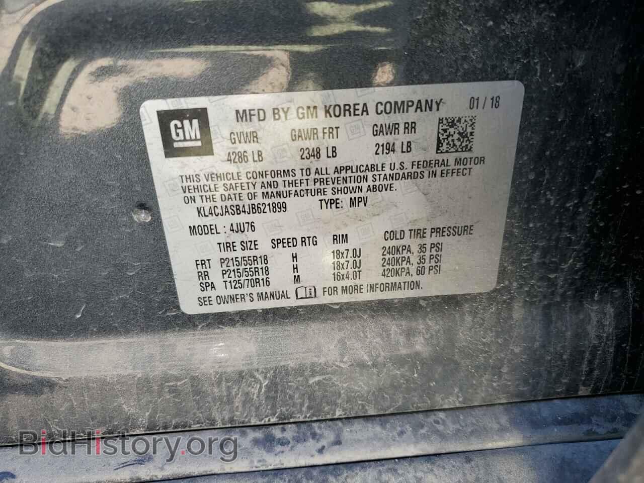 2018 BUICK ENCORE - VIN: KL4CJASB4JB621899 - Фото 10