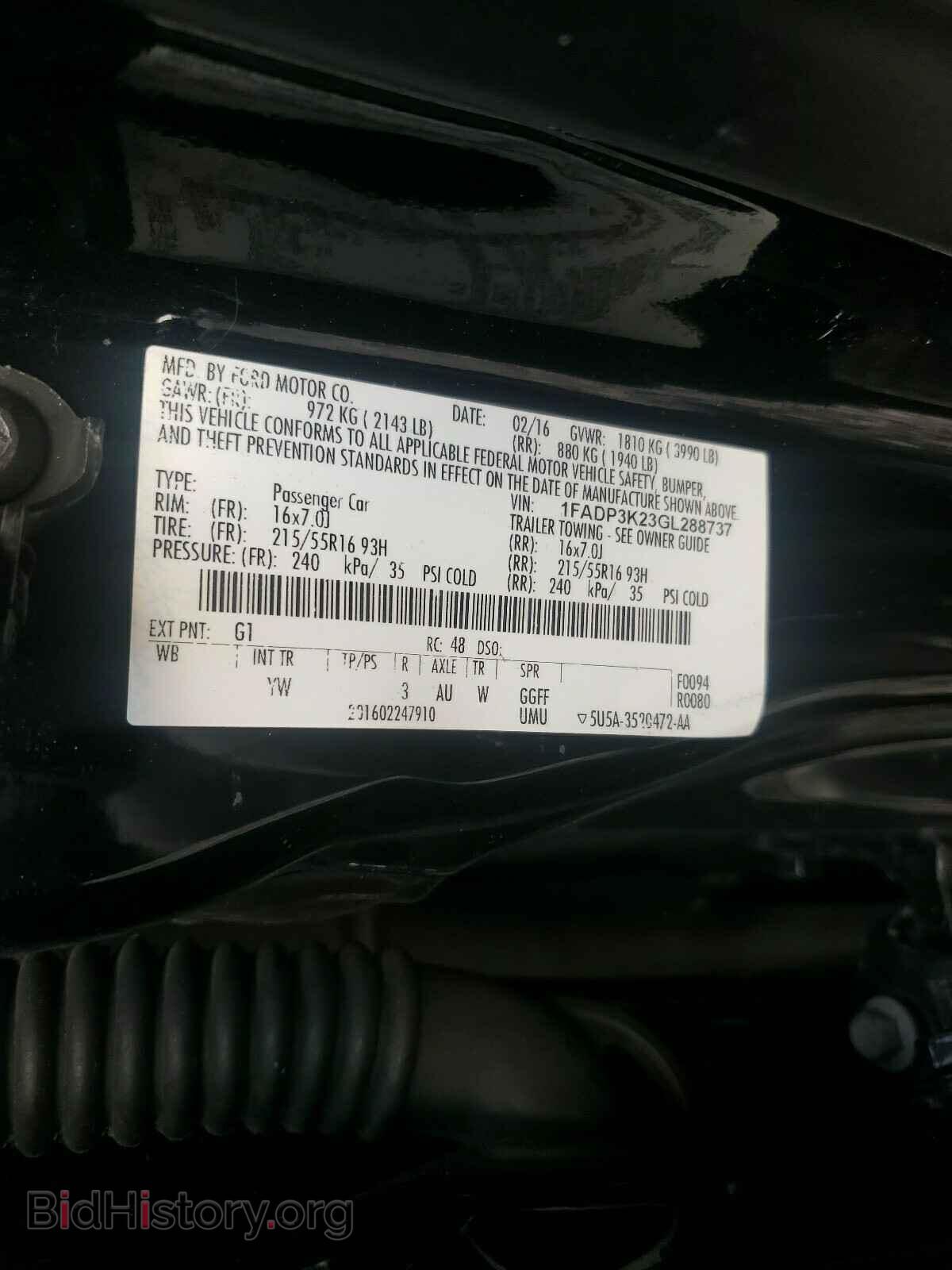 2016 FORD FOCUS - VIN: 1FADP3K23GL288737 - Photo 10