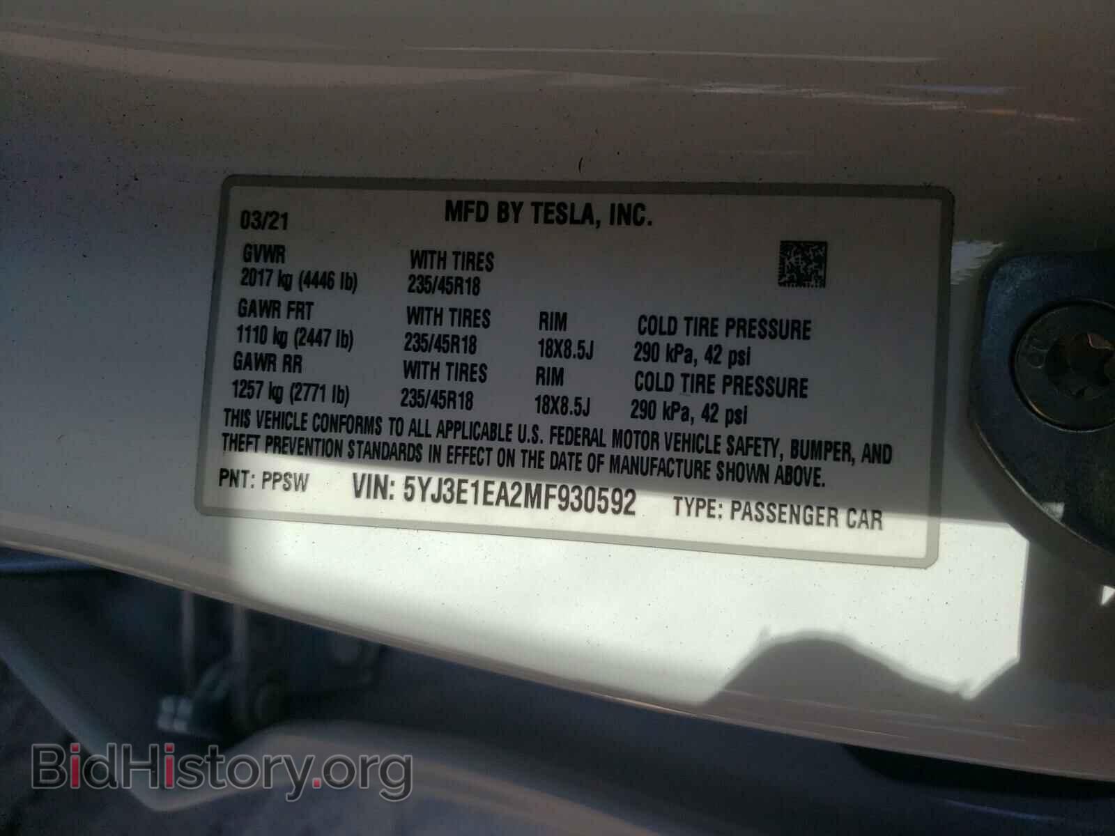 2021 TESLA MODEL 3 - VIN: 5YJ3E1EA2MF930592 - Photo 10