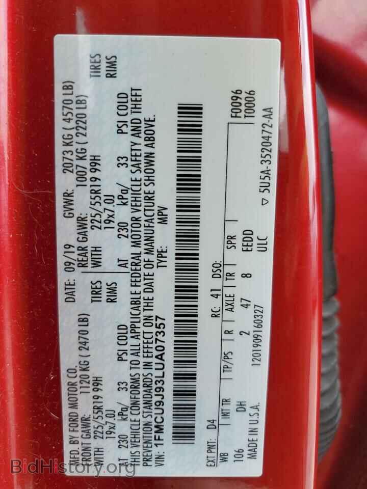 2020 FORD ESCAPE - VIN: 1FMCU9J93LUA07357 - Photo 13