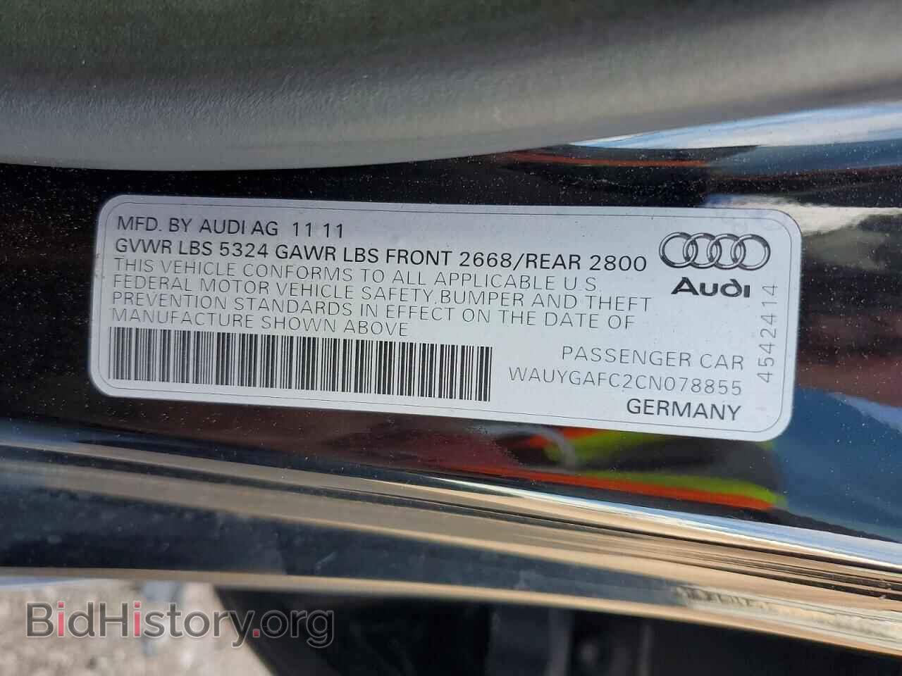 2012 AUDI A7 - VIN: WAUYGAFC2CN078855 - Photo 12