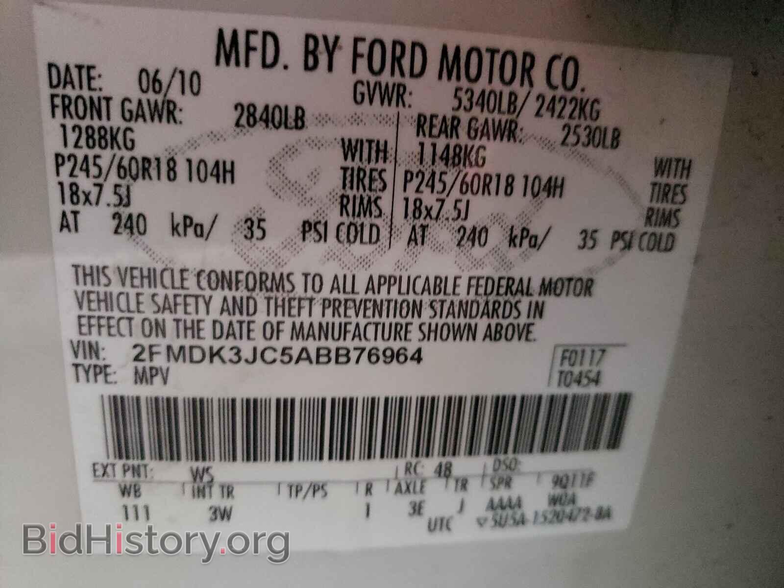 2010 FORD EDGE - VIN: 2FMDK3JC5ABB76964 - Photo 10