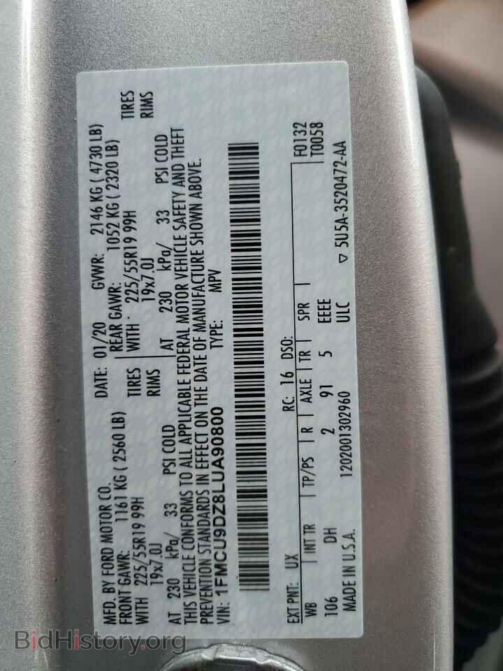 2020 FORD ESCAPE - VIN: 1FMCU9DZ8LUA90800 - Photo 14