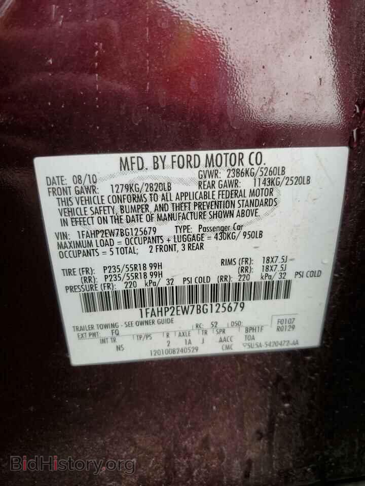 2011 FORD TAURUS - VIN: 1FAHP2EW7BG125679 - Photo 12