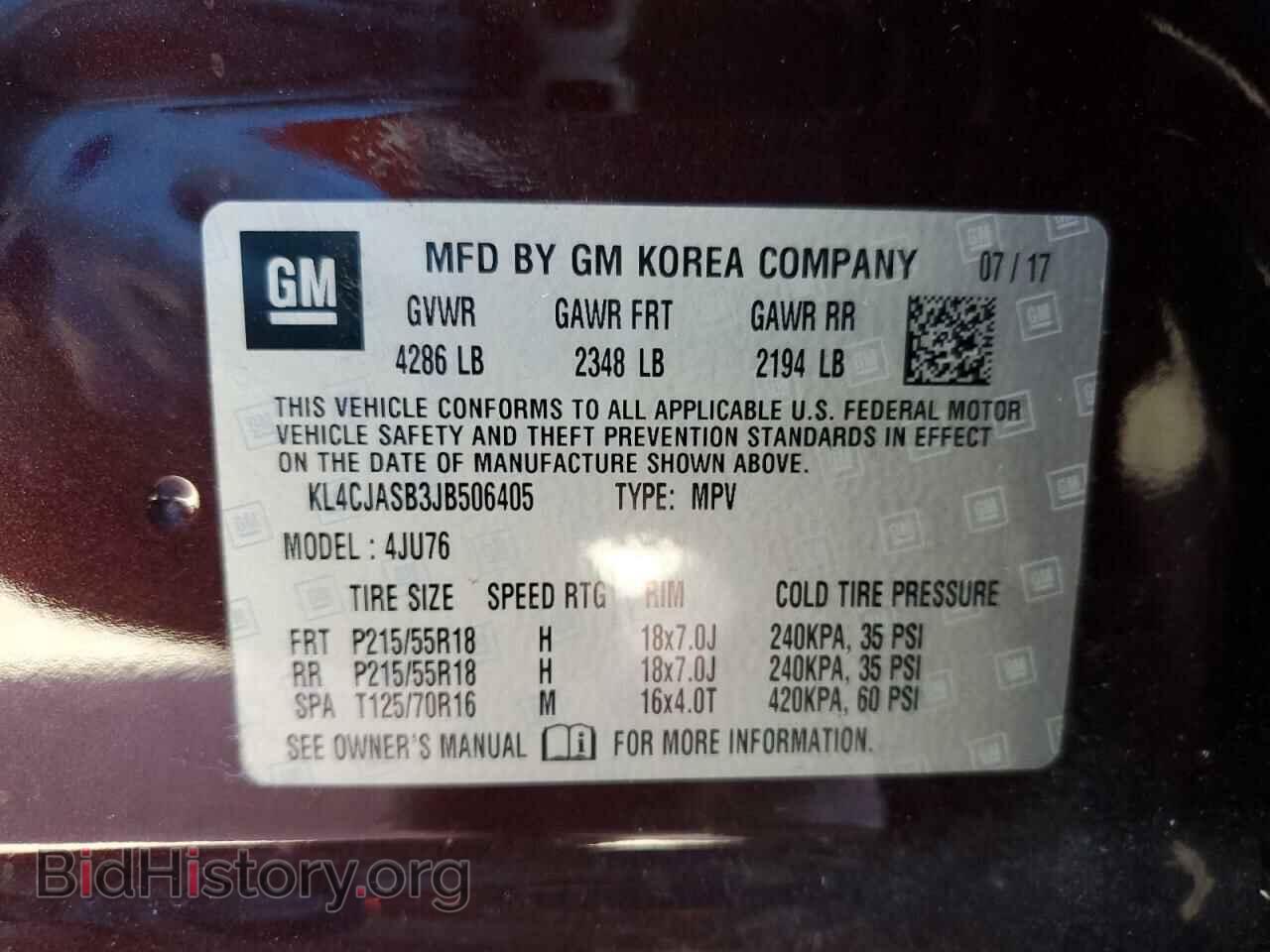 2018 BUICK ENCORE - VIN: KL4CJASB3JB506405 - Фото 10