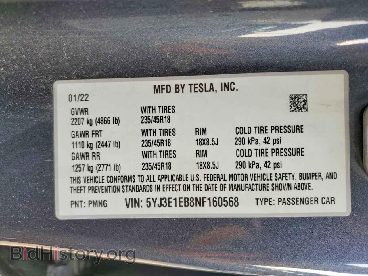 2022 TESLA MODEL 3 - VIN: 5YJ3E1EB8NF160568 - Photo 12