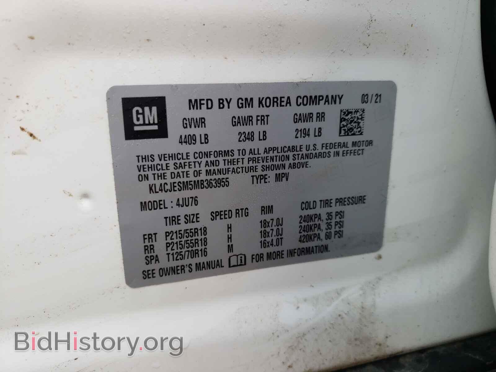 2021 BUICK ENCORE - VIN: KL4CJESM5MB363955 - Photo 10