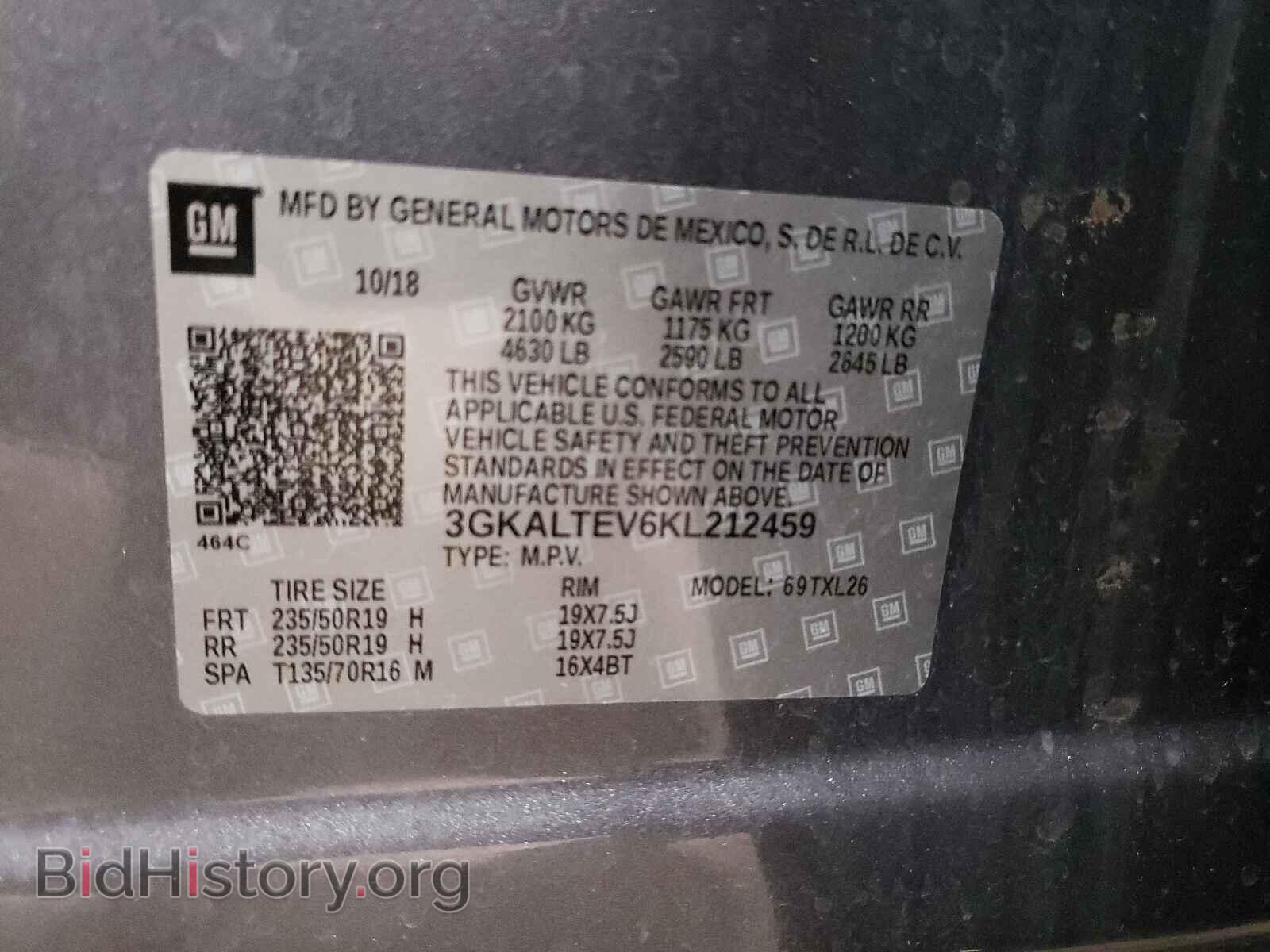 2019 GMC TERRAIN - VIN: 3GKALTEV6KL212459 - Photo 10