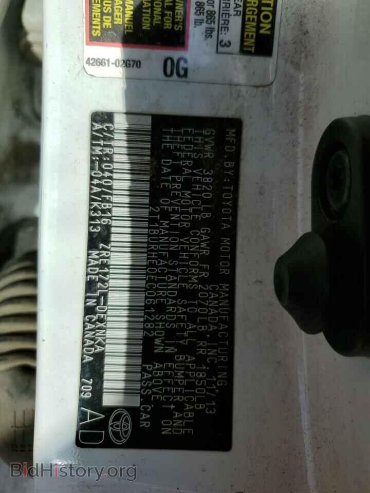2014 TOYOTA COROLLA - VIN: 2T1BURHE0EC061282 - Фото 10