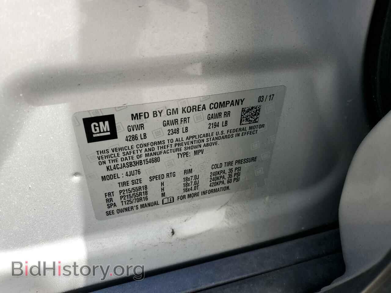 2017 BUICK ENCORE - VIN: KL4CJASB3HB154680 - Фото 13