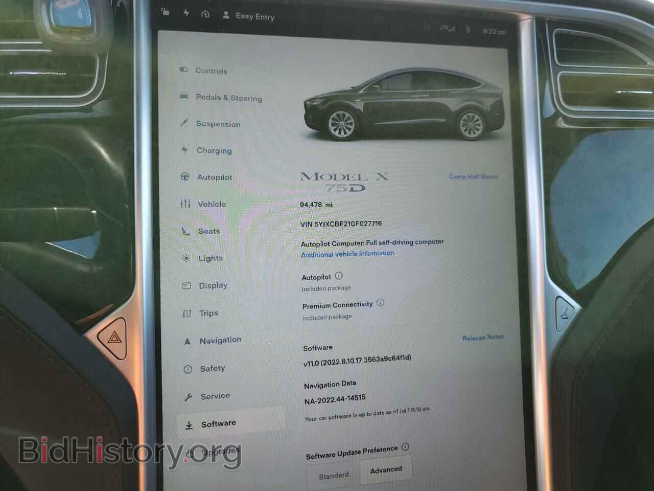 2016 TESLA MODEL X - VIN: 5YJXCBE21GF027716 - Photo 9