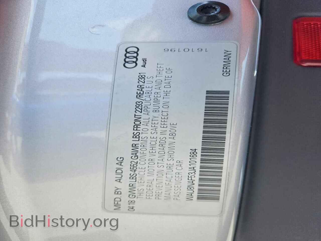 2018 AUDI A5 - VIN: WAU8NAF53JA101684 - Фото 12