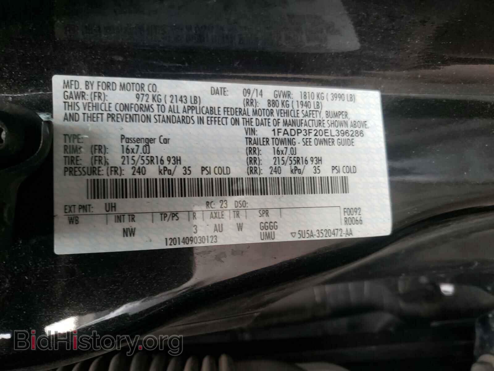 2014 FORD FOCUS - VIN: 1FADP3F20EL396286 - Photo 10