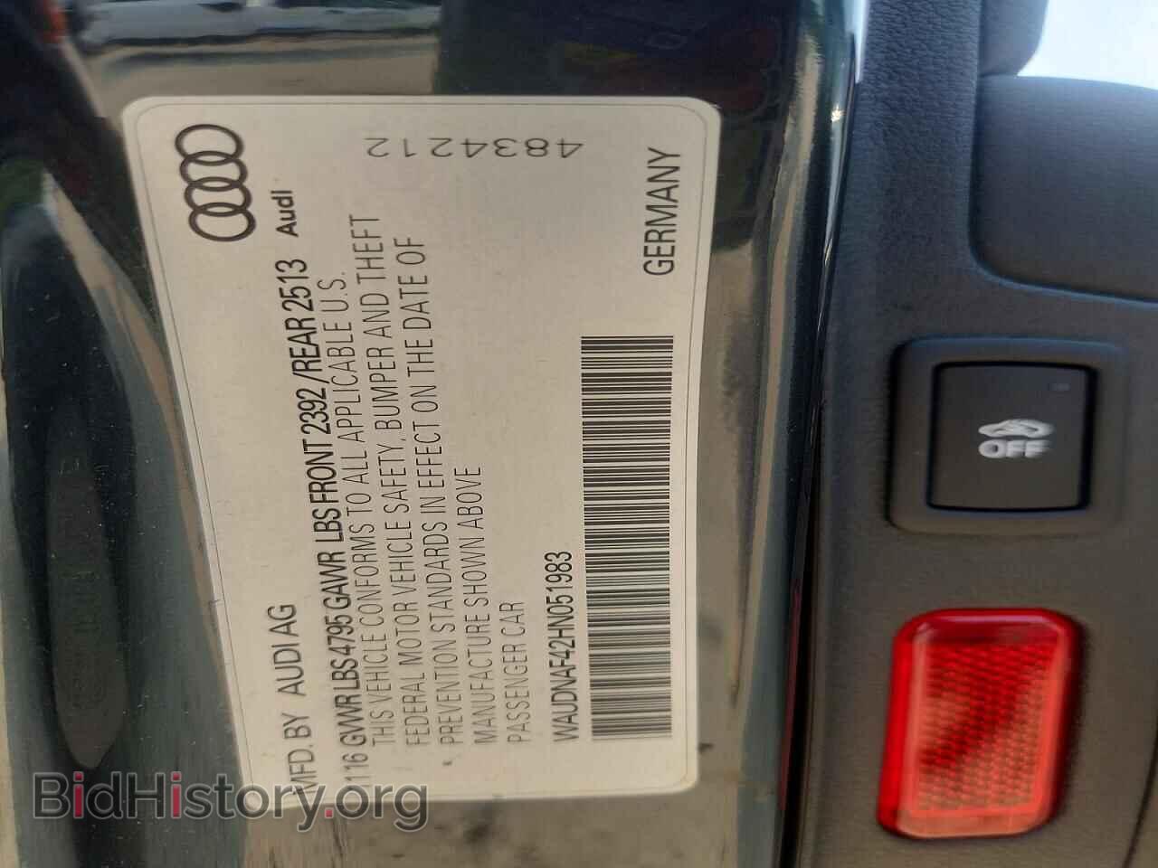 2017 AUDI A4 - VIN: WAUDNAF42HN051983 - Photo 12
