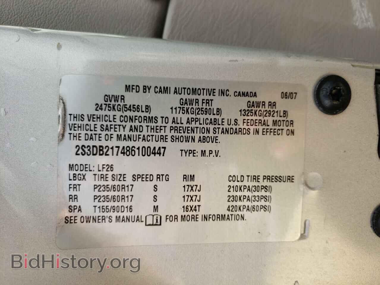 2008 SUZUKI XL7 - VIN: 2S3DB217486100447 - Фото 10