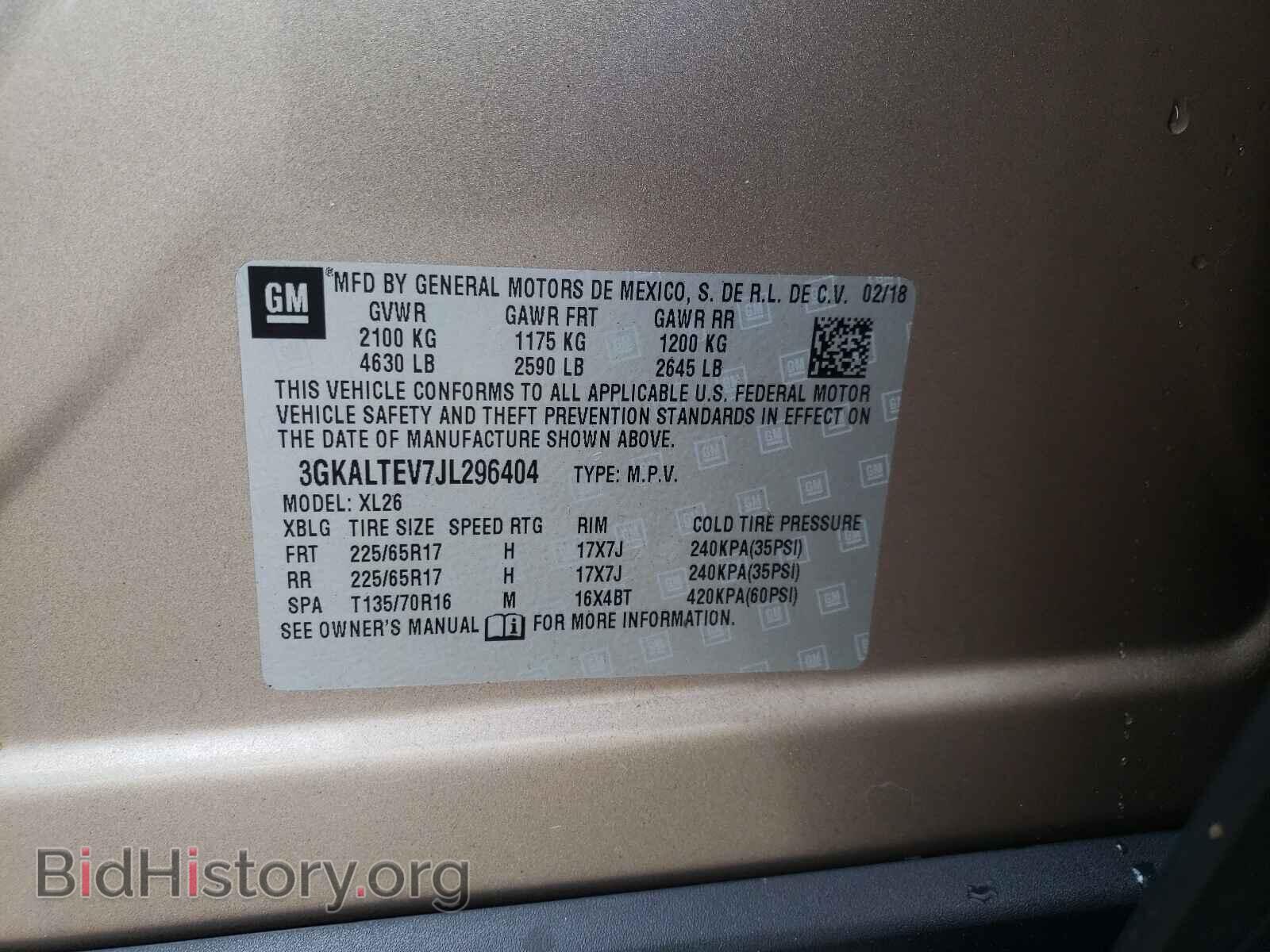 2018 GMC TERRAIN - VIN: 3GKALTEV7JL296404 - Фото 10