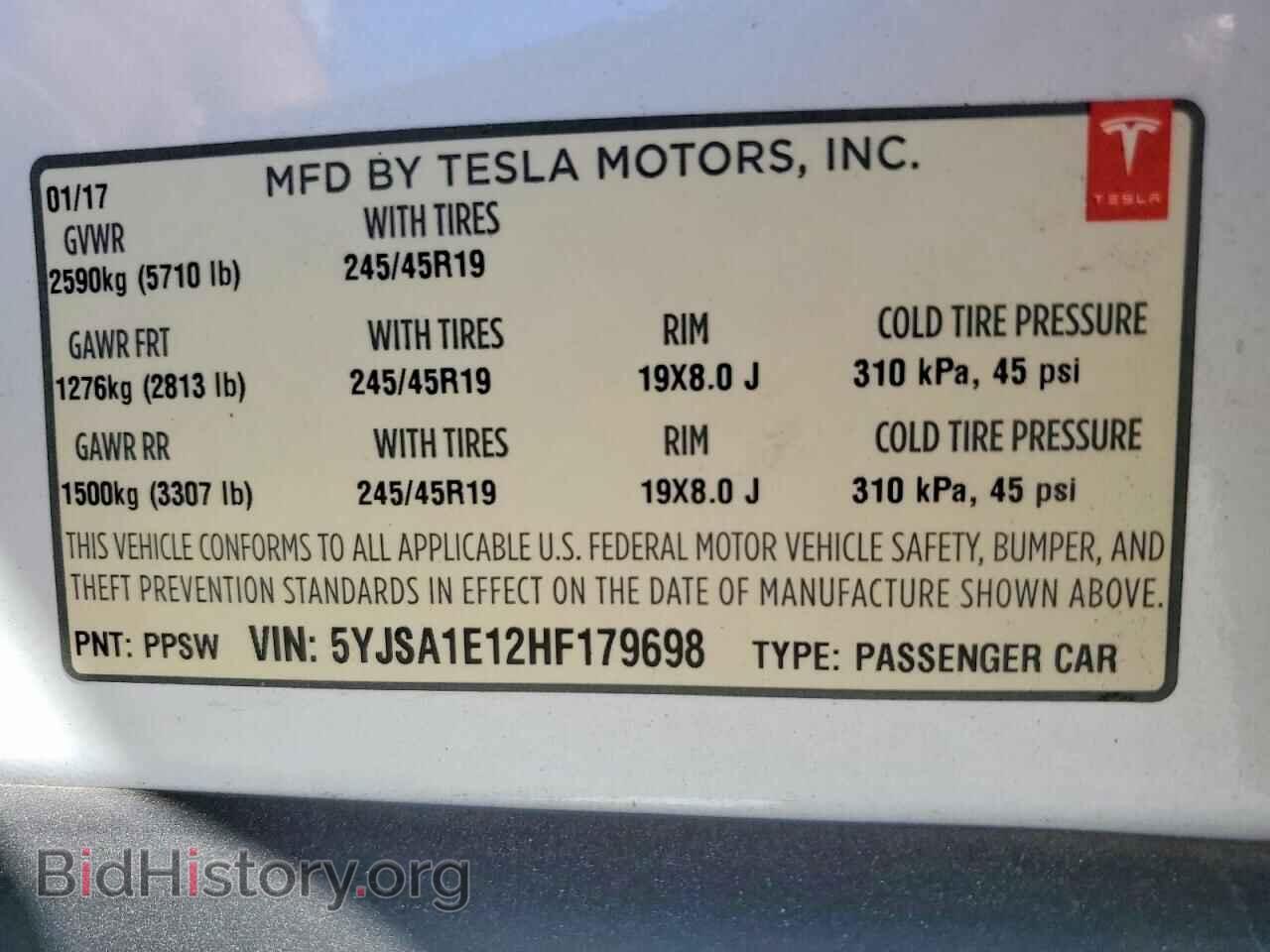 2017 TESLA MODEL S - VIN: 5YJSA1E12HF179698 - Photo 12