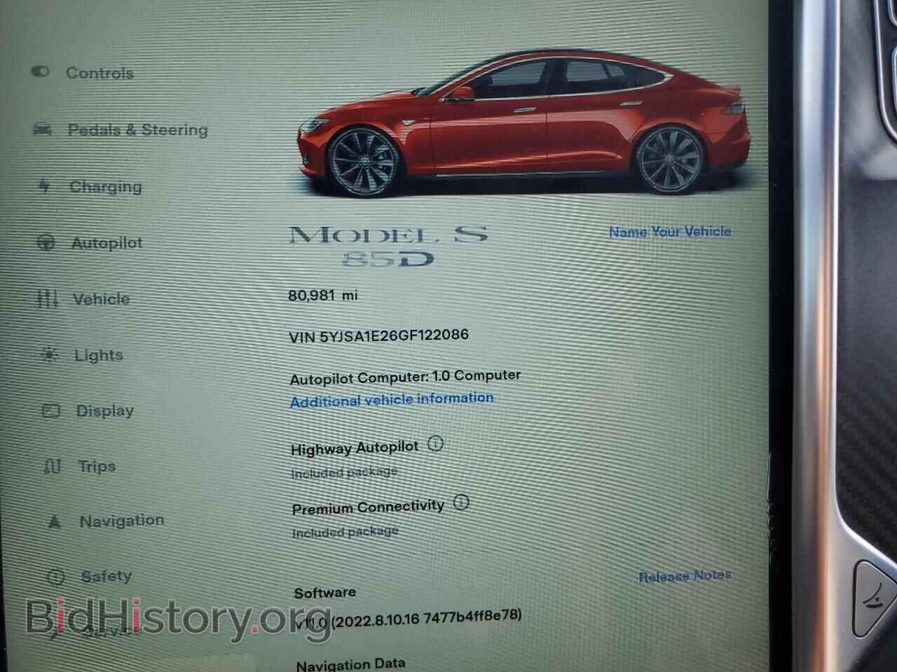 2016 TESLA MODEL S - VIN: 5YJSA1E26GF122086 - Photo 9