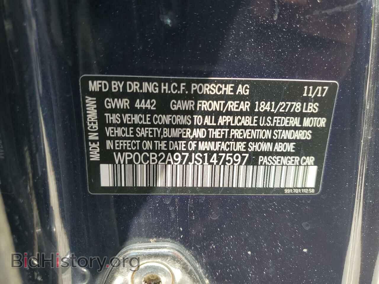 2018 PORSCHE 911 - VIN: WP0CB2A97JS147597 - Фото 12