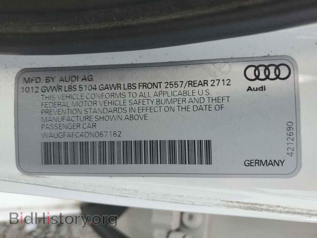 2013 AUDI A6 - VIN: WAUGFAFC4DN067162 - Фото 12