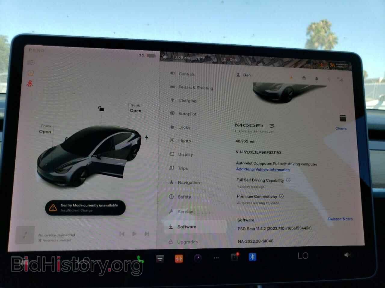 2019 TESLA MODEL 3 - VIN: 5YJ3E1EA9KF331153 - Фото 9