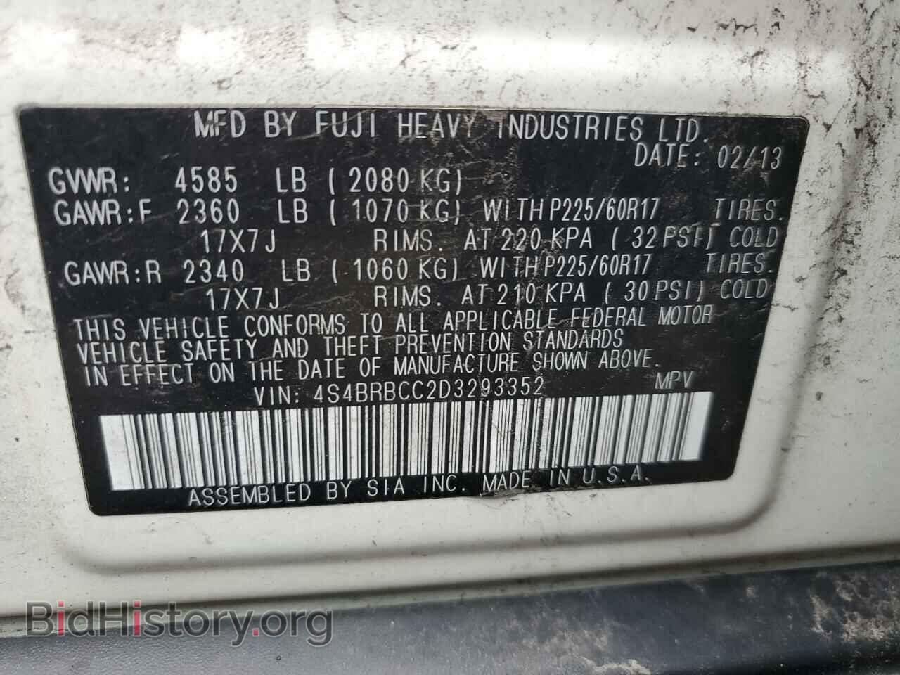 2013 SUBARU OUTBACK - VIN: 4S4BRBCC2D3293352 - Photo 10