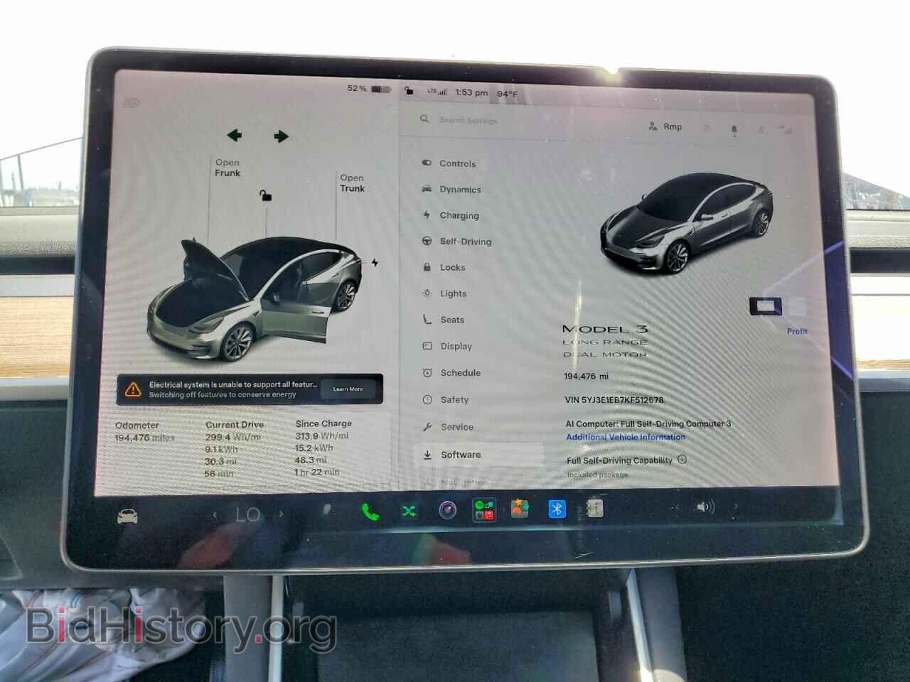 2019 TESLA MODEL 3 - VIN: 5YJ3E1EB7KF512678 - Фото 9