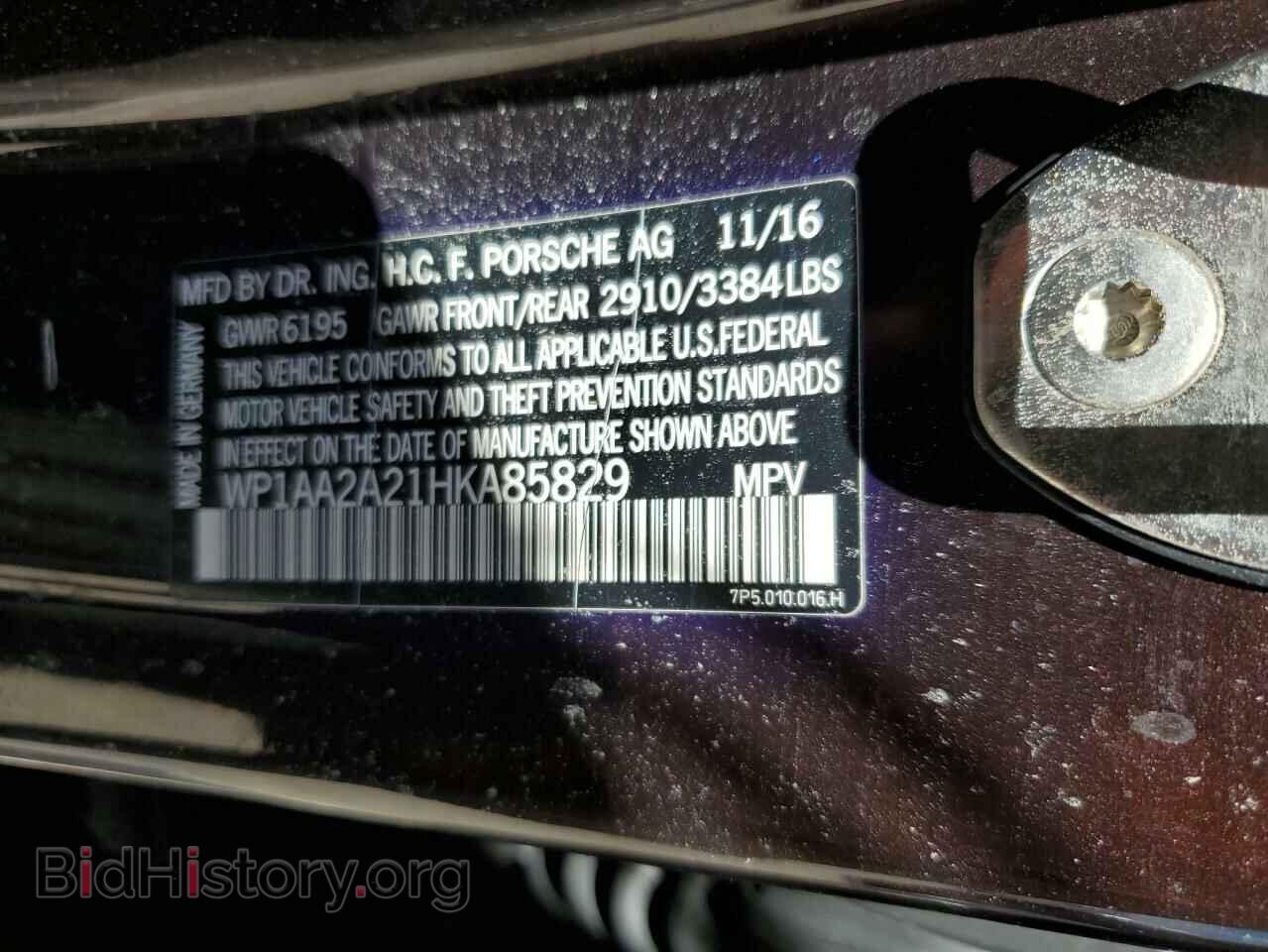 2017 PORSCHE CAYENNE - VIN: WP1AA2A21HKA85829 - Фото 10