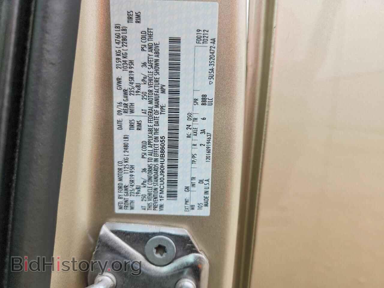2017 FORD ESCAPE - VIN: 1FMCU0J90HUB86055 - Photo 14