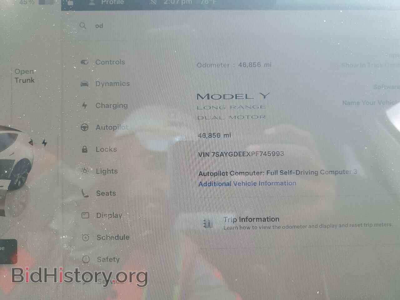 2023 TESLA MODEL Y - VIN: 7SAYGDEEXPF745993 - Photo 9