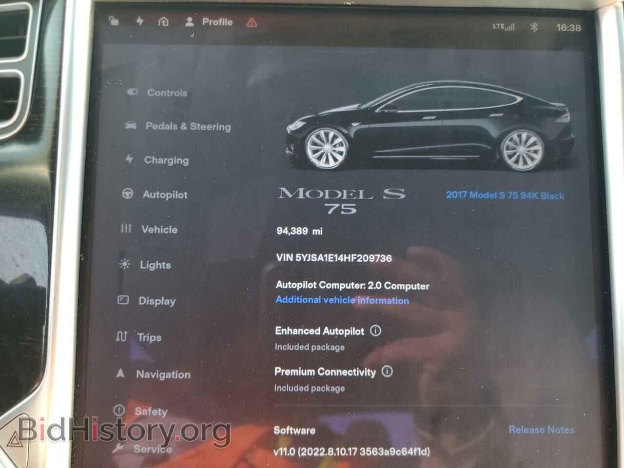 2017 TESLA MODEL S - VIN: 5YJSA1E14HF209736 - Photo 9